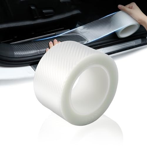 Auto Einstiegsleisten Schutz, 7cm x 10m Auto Einstiegsleisten Kohlefaser Aufkleber Auto Schutzfolie Universal Auto Einstiegsleisten Schutz Auto Schutzfolie Einstiegsleisten für Autotür Kantenschutz