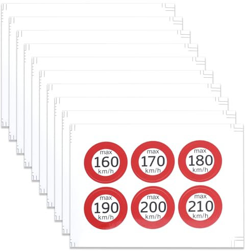 OTOTEC 60 Stück Auto Speed Aufkleber 25mm Winterreifen Aufkleber 160km/h 170km/h 180km/h 190km/h 200km/h 210km/h Höchstgeschwindigkeit Aufkleber PVC Selbstklebend Aufkleber