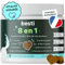 BESTI - 8 en 1 | 75 Compléments Alimentaires Premium Multi-VIT pour Chiens | Vitalité, Probiotiques, Articulations, Pelage, Coeur, Cerveau | Marque Française - Formule Vétérinaire | Au Poulet | 300gr