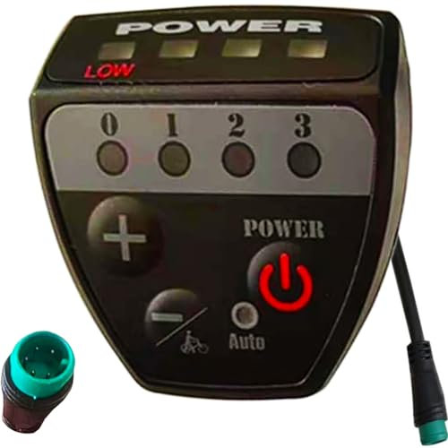 NULKOMMA Electric Bicycle LED Dispplay Meter POWER-T319 Bike Computer 5 Pin Waterproof Male Connector with 24V 36V 48V E Bike Control Panel and Retrofit Kit Accessories Match