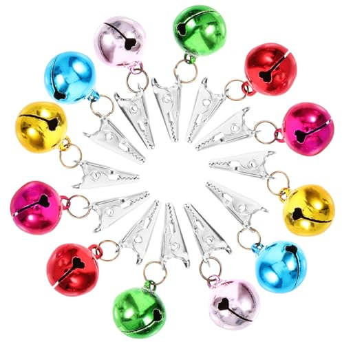 CORHAD 24St Miniatur-Weihnachtsschmuck Bartschmuck zum Leuchten bringen DIY Christbaumschmuck Bartglockenclip Bart Haarschmuck Gesicht Spielereien Zubehör Weihnachtskugeln schmücken