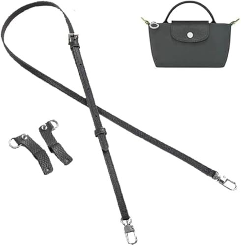Umiup Leder-Geldbörsenriemen für Longchamp Bag Conversion Kit, Geldbörsenriemen Ersatz für Longchamp Le Pliage Tote Bag Original Mini, Graphitgrau-A, Graphite Gray-A