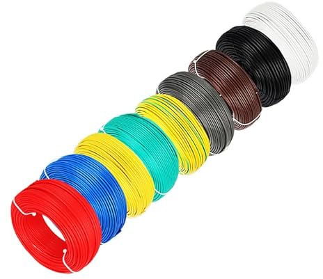 Cable electrónico para autocaravana, 100 metros/lote, 22/20 AWG, monohebra, multihebra, cobre puro, PVC, ignífugo, alambre flexible, línea LED, bricolaje (Size: Red 100m, Color: 20 AWG)
