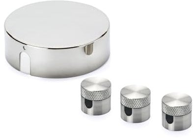 ORION LIGHTSTYLE Verteilerset mit Verteilerdose inkl. 3 Pins Deckenpin Baldachin Deckendose Rosette Abzweigdose Abdeckung Silber Chrom