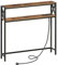 MAHANCRIS Narrow Sofa Table with Charging Station, 100 cm Behind Couch Table, Skinny Console Table with Outlet for Living Room, Rustic Brown and Black ACTHR115KE01N1
