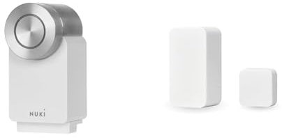 Nuki Smart Lock Pro (4.ª generación), Cerradura Inteligente con WiFi y Matter para Acceso Remoto & Door Sensor Inteligente para Smart Lock, notificaciones (Puerta Abierta, Cerrada)
