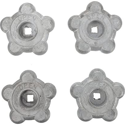 4 Stück Tor Handrad für Eckventile, Aluminium, Silber