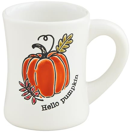 Mud Pie Taza con patrón de Acción de Gracias, Hola, 14 onzas