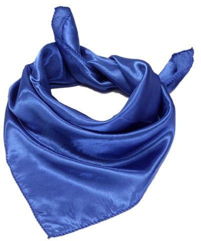 Einfarbig Seidenschal Damen 50x50cm,Elegante Seidentuch Kopftuch,Bandana,Quadratische Schals,Klein Weich Quadratisch Seidenschal,Handgelenkriemen,Stirnbänder,Geschenkfür Damen Frauen,Königsblau