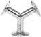 DERNORD Tri Clamp Wye Clamp End True Y Type Cross Tee Tube Stainless Steel 304 Three Way Elbow 3/4 Inch Pipe OD