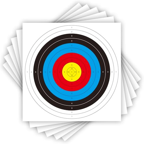 20 Sheets Bullseye Archery Target,Standard Archery Shooting Targets Paper 10 Rings Targets Face Accessories for Hunting Shooting Training Practice(21.5cm/42cm/62cm/82cm)