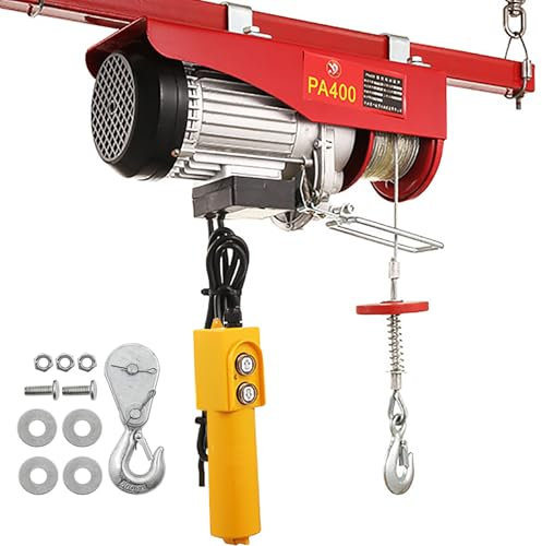 GplHAIN 20–1000 Kg Elektrischer Flaschenzug, Kleiner Flaschenzug Mit Fernbedienung, 510–1800W Motor Aus Reinem Kupfer, 12/20/30 M HubhöHe, FüR Lager Und Lastenheben,1000kg-30M