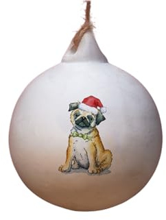 Image Industry Mops Keramik Kugel - Baumschmuck - Weihnachtsschmuck Hund Geschenk - Hundeliebhaber