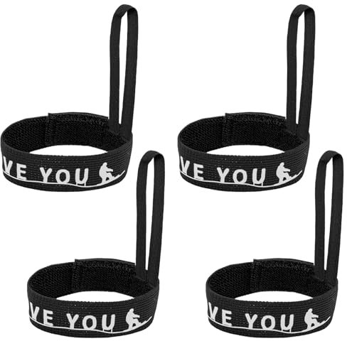 Gosknor 4 STK Sicherheitsgurt für Sporthandschuhe, Nylonhandschuhgurt Elastische Skihandschuhleine Schwarze Handschuhhandschellen zum Aufhängen von Handschuhen Snowboardhandschuhgurt für Übungen