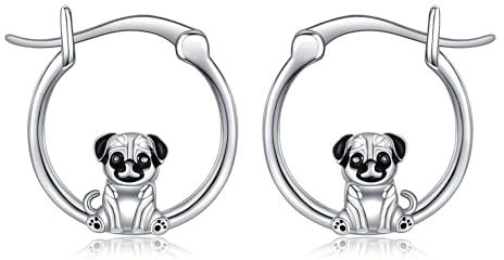 JERWLI Hunde-Ohrringe 925er Sterlingsilber Hundeschmuck Geschenkidee für Frauen