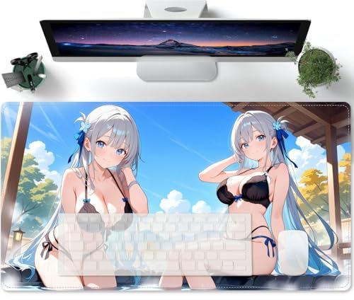 Fille Sexy d'anime Waifu Tapis de Souris Anime XL 700x300 - Grand sous-Main - Tapis de Souris XXL - sous-Couche Antidérapante