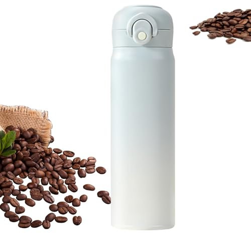 17oz Stainless Steel Travel Tumbler, Reusable Insulated Water Bottle, Gradient Color Spill-Resistant Cup for Hot and Cold Beverages, 8.74x2.56 inches, Yellow, Green, Pink, Blue