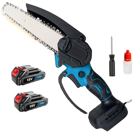 Akku Kettensäge für Makita 18V 2x 3.0AH Akku,Mini Handkettensäge 6 Zoll,Einhand Kettensäge Elektrisch,für Baumzweige, Hof, Haushalt und Garten