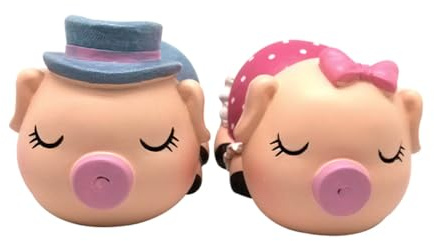 NUOBESTY 2 Stück Harz Schweinefigur Paar Deko Ornament Valentinstag Tischdekoration Geschenk