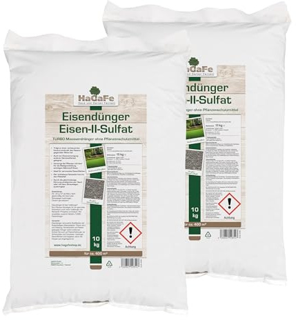 HaGaFe Eisendünger Eisen-II-Sulfat, TURBO Moosverdränger, Granulierter Rasendünger gegen Moos, 10 kg (2, 10 kg)