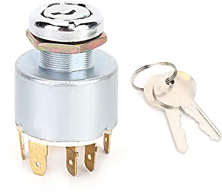Culnflun Interruttore di accensione universale a 4 posizioni da 12 V con 2 chiavi, per auto, moto, bici, barca, adatto per fori del pannello da 0,7 pollici