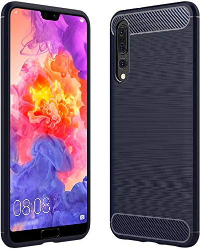 ebestStar - Cover per Huawei P20 Pro, Custodia Protezione Carbonio Design, TPU Morbida Antiurto, Blu scuro