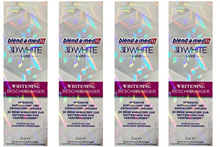 4x Blend-A-Med 3D White Luxe Whitening Beschleuniger 75 ml, Original Zahnaufhellung