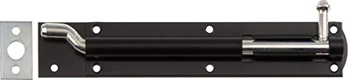 8 Inch - 200mm Necked Tower Bolt Black Japanned