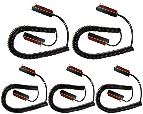 [5 Pack] Universal Coiled Security Cable Bulk Pricing Available - Remote Control Tether Security Cable Leash with Hook and Loop Fastener Tape and Double-Sided Tape - Anderic - CBL02