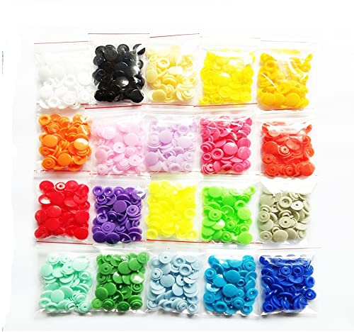 Snaps Zange mit 400 Set T5 Druckknöpfe in 20 Farben Nähfrei Zubehöre in Organizer für DIY Basteln Scrapbook