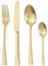 Bestdin Besteck Set 6 Personen, 24 teilig Edelstahl Besteck-Set Champagner Gold Matt, Messer und Gabeln Set für Zuhause/Party/Restaurant，geeignet für Hochzeit/Festival, spülmaschinenfest