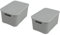 BranQ - Home essential Deckel Korb in Rattan Design 2er Set Grösse L 19 l, BPA-frei Kunststoff PP,Hellgrau