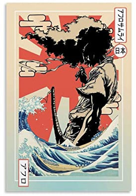 Anime-Poster Afro-Samurai, japanischer Stil, Heimdekoration, Wanddekoration, Geschenk, Leinwand, Wandkunst, Schlafzimmer, Gemälde, 40 x 60 cm