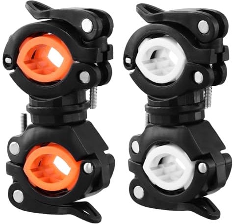 QWORK 2 Piezas Soporte Linterna para Bicio, Abrazadera para Antorcha De Bicicleta, para Instalar Una Linterna De Bicicleta, Abrazadera para Manillar