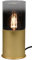 TRIO, Lampe de table, Robin 1xE27, max.40,0 W Verre, Fumé, Corps: Métal, Laiton mat Ø:11,0cm, H:25,5cm Interrupteur de cordon,IP20,Sans illuminant,Source lumineuse remplaçable p