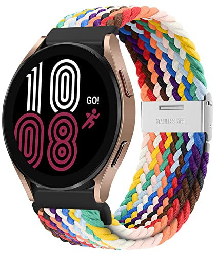 Cinturino Solo Loop Intrecciato 20mm per Samsung Galaxy Watch 7 6 5 4 FE 40mm 44mm/5Pro 45mm/6&4 Classic 43mm 47mm 42mm 46mm/3 41mm/Active,Cinturino Elastico Regolabile Nylon per Galaxy Watch 7 6 5 4
