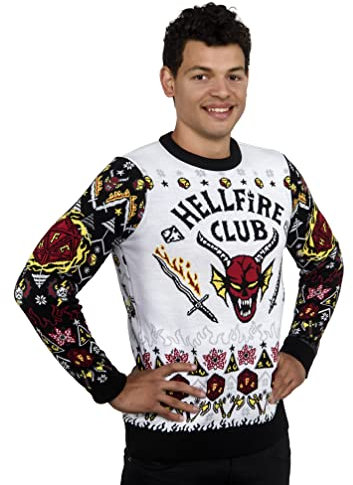 Merchoid Hellfire Club L Weihnachtspullover
