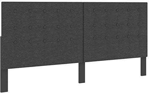 Chusui Kopfteil, Bettrückwand, Bettkopfteil Bezug, Bett Kopfteil, Bett Rückwand, Headboard Cover, Getuftet Dunkelgrau Stoff 200 x 200 cm