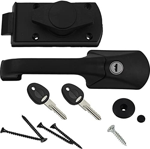 FAP Serrure de porte avec poignée de porte Noir