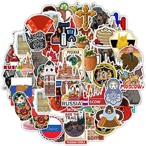 Lipfer 50 Pcs Russsia Serie Graffiti Aufkleber wasserdichte Abziehbilder DIY Scrapbook Sticker Für Wasserflaschen Gitarre Telefon Skateboard