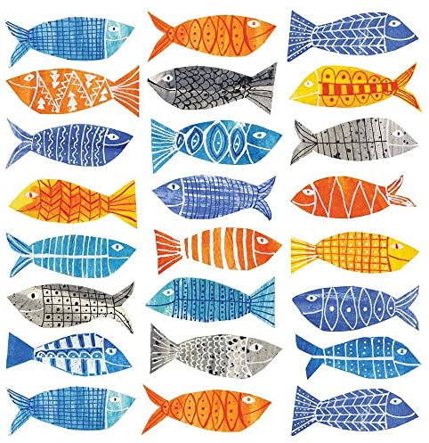 20 Servietten Bunte Fische | Tischdeko | Decoupage | Serviettentechnik 33x33cm