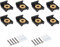 Lot de 8 fixations pour miroir - Clips à ressort - Kit de fixation murale avec chevilles et vis (noir)