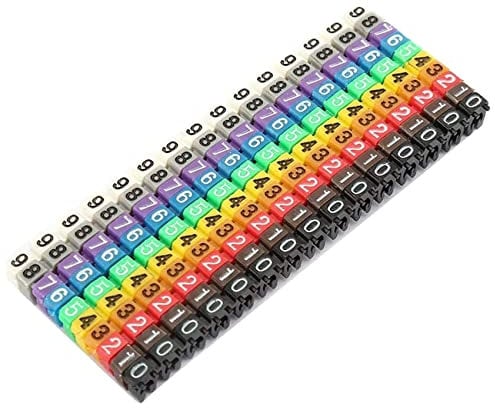 Barabesty Clip-on String Cable Marker Boxed Plastic Number Number Wire Tube Set Color Cable Marker (150PCS KCM-1.5MM)