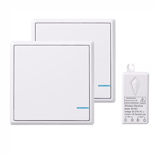 Lancoon Kit Inalámbrico De Interruptor De Luz, No Necesita WiFi IP66 Impermeable DIY Fácil De Instalar Para El Hogar Lámparas De Techo LEDs Interior Exterior