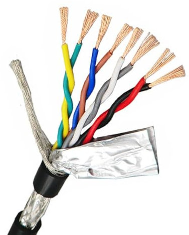 Shielded Wire Twisted Pair Cable 0.5mm² 4,6,8 Core With Pure Oxygen Free Copper Double Shield 485 Signal Control Wire 20AWG (Color : 5m, Size : 6-core 0.5mm2)
