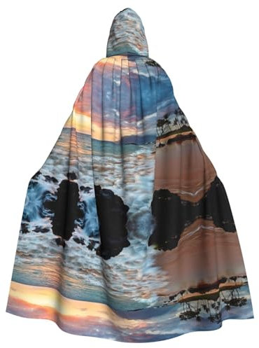 Unisex Kapuzenumhang Maui Hawaii Sonnenuntergang Wolken Weihnachten Verkleidung Halloween Cosplay Kostüm für Erwachsene