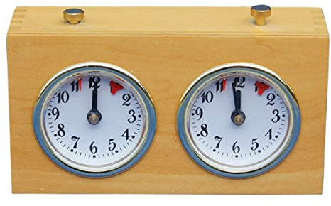 ibasenice 1stk Schach-Timer Klassisches Schach Hölzerne Zeit Schach Brettspiel Uhr Mechanische Schachuhr Uhr Aus Holz Aufziehen Schachuhr Timer Retro-schachuhr Kind Plastik Anzahl Anschauen