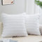 ZWJD 2er Set Kissenbezug 60x60 Kordsamt Sofakissen Weiche Kissenhülle Boho Kissenbezüge Dekokissen Moderne Kissen Deko für Couch Schlafzimmer Zuhause Auto Dekor Zierkissenbezüge Weiß