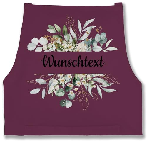 Geschenk mit Namen personalisiert by Shirtracer - Schürze - Aufdruck selbst gestalten - Wunschtext Greenery