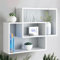 Homme Concept - White Multi Compartment Space Saving Floating Display Shelves Storage Shelf Organiser Unit Home Decor Bookshelf for Living Room, Bedroom, Home Office